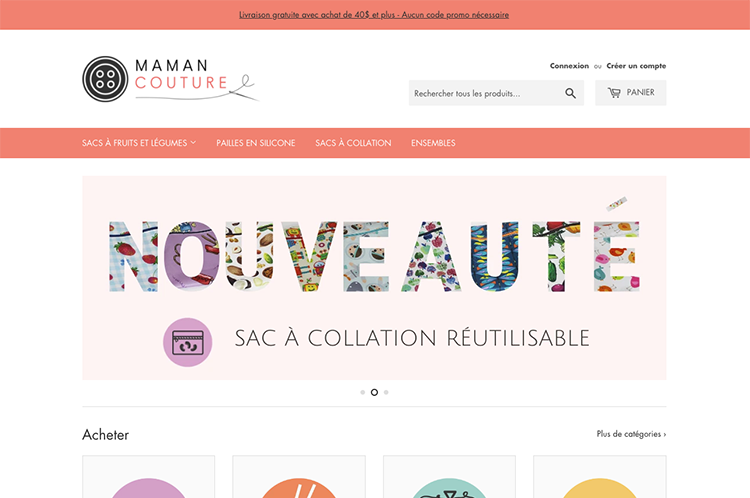 Accompagnement Shopify - Maman Couture
